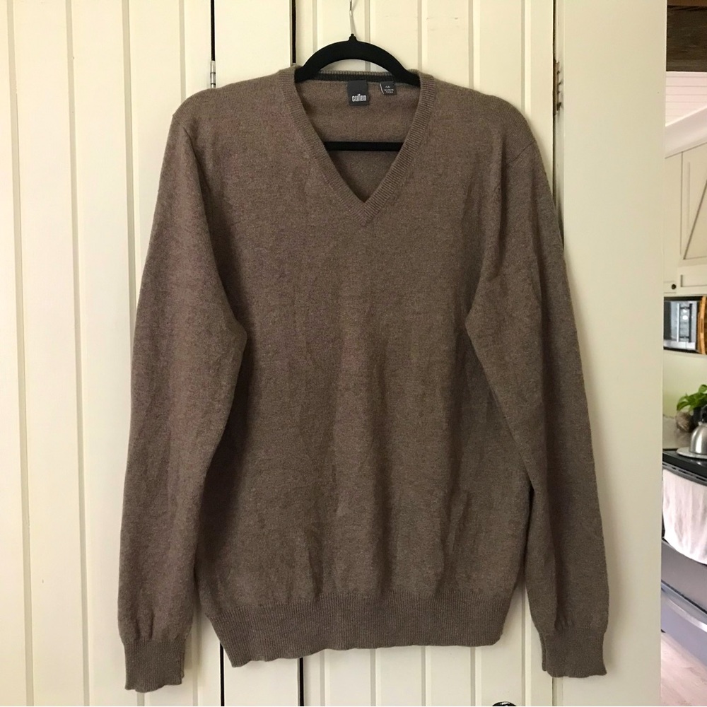 Mens 100% Cashmere V Neck Sweater